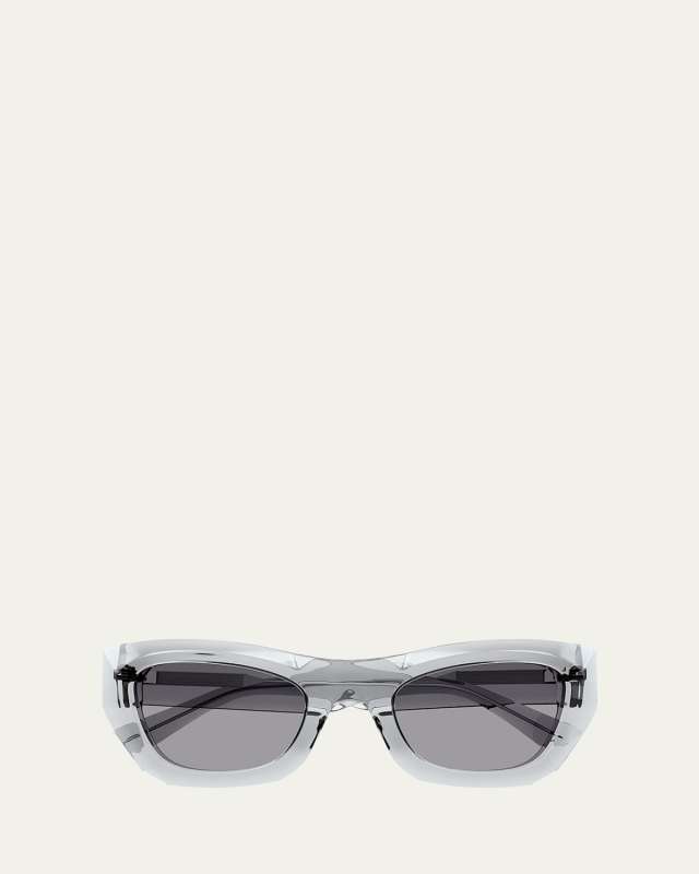 Transparent Acetate Rectangle Sunglasses